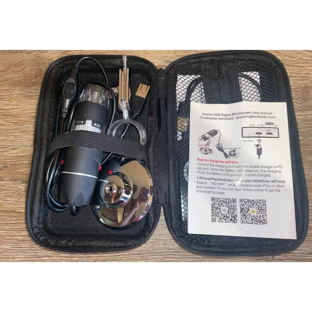 WiFi USB Digital Microscope 40-1000X with Wireless Handheld Stand